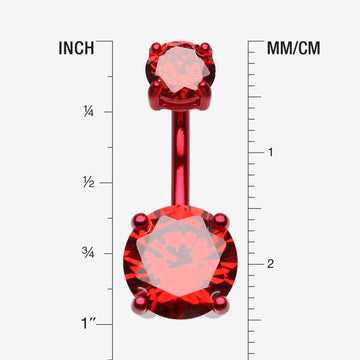Detail View 1 of Colorline Gem Prong Sparkle Belly Button Ring-Red